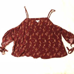 Floral colder shoulder top